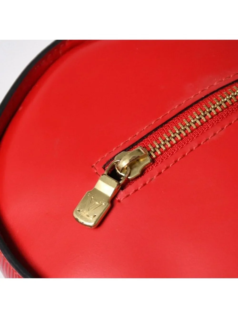 Louis Vuitton Soufflot Handbag Epi Leather Red Gold